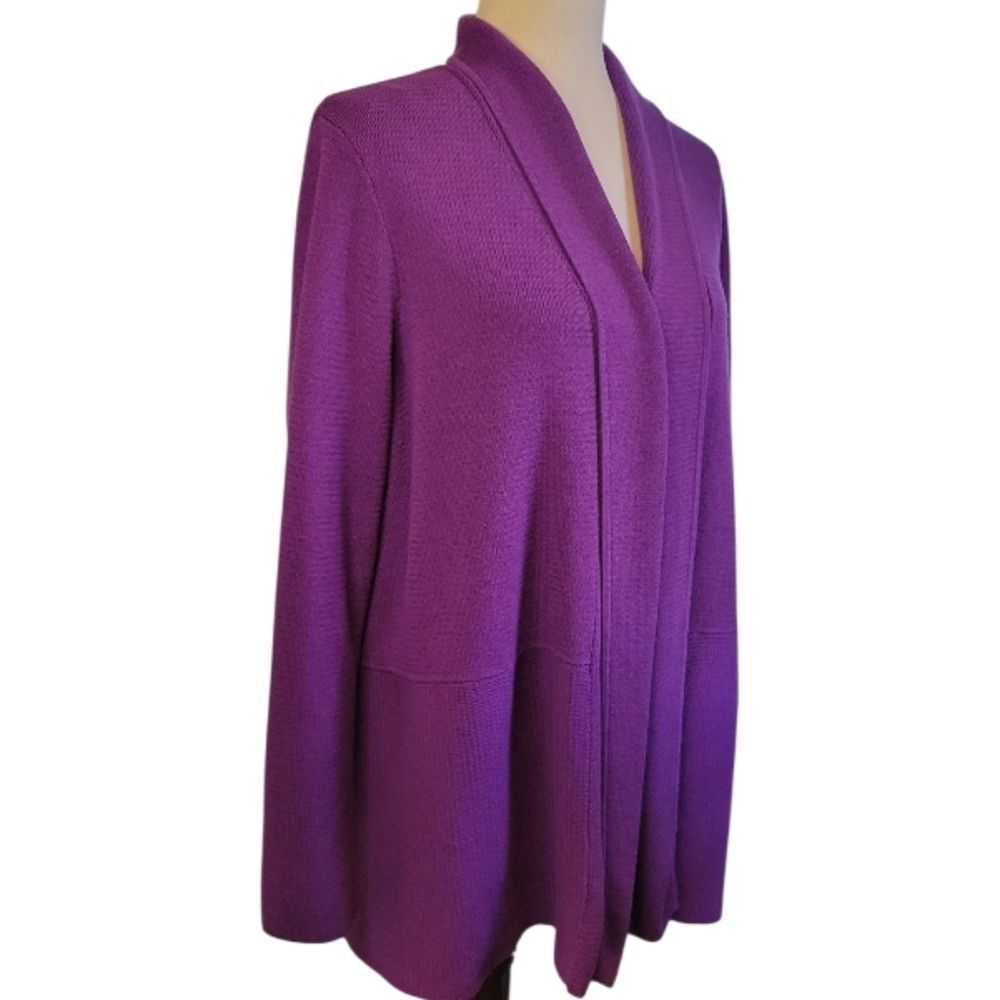 Talbots Vibrant Purple Open Women's Cardigan Size 1X - Picture 2 of 6